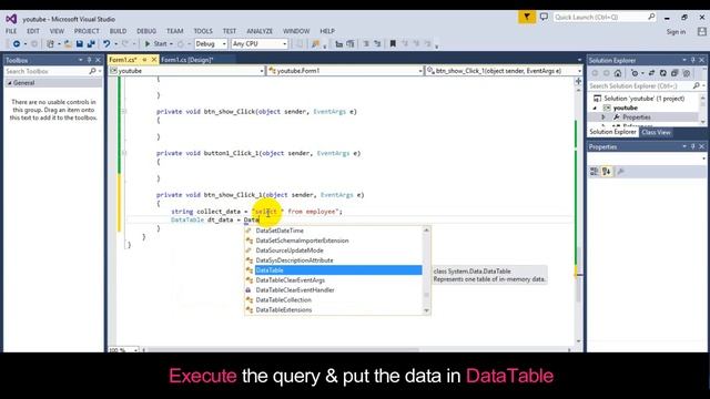 C# & MySql : Populate DataGridView from DataTable in Windows Application Form смотреть онлайн