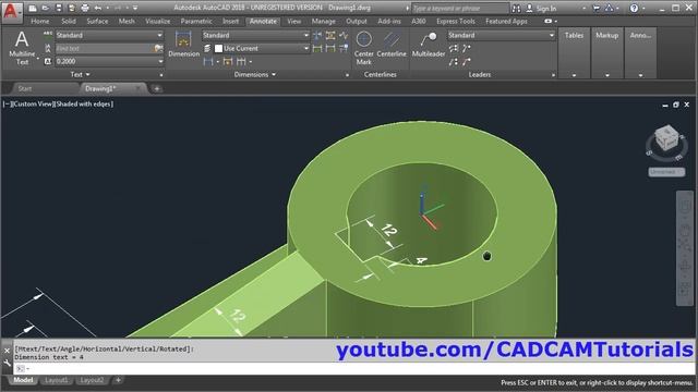 AutoCAD 2018 3D Dimensioning Tutorial смотреть онлайн