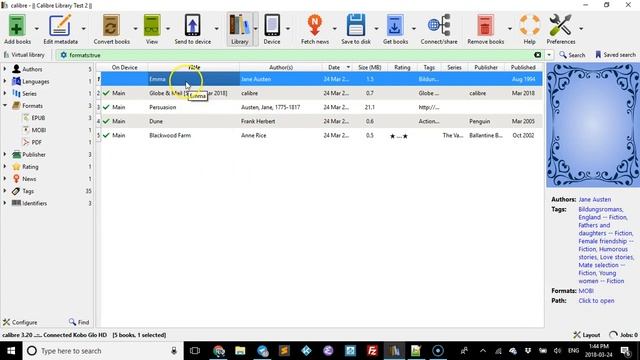 Calibre: Adding Books from Library to Device or Device to Library смотреть онлайн