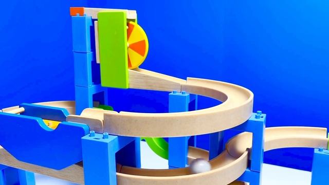 Marble Run Race ASMR ♪ TrixTrack Spiral Coaster Big Ball Wooden Kugelbahn смотреть онлайн