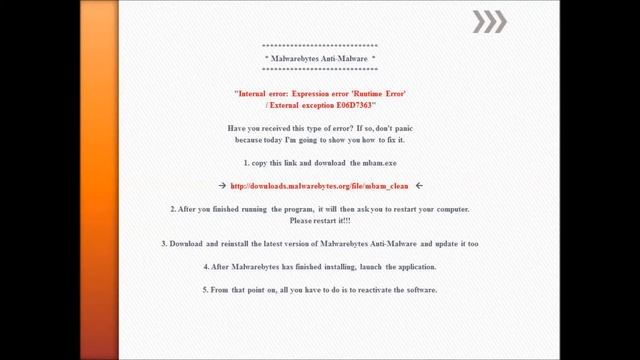Malwarebytes Internal error: Expression error 'Runtime Error' FIXED смотреть онлайн