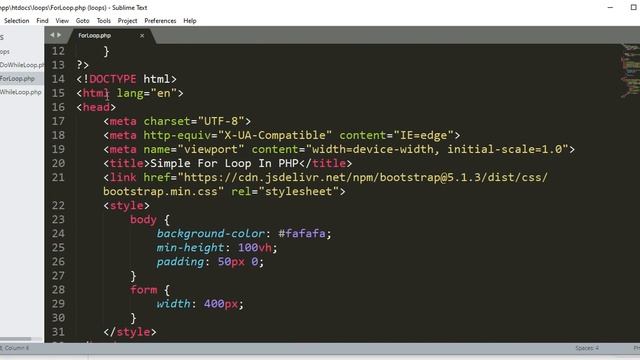 Simple For Loop In PHP смотреть онлайн