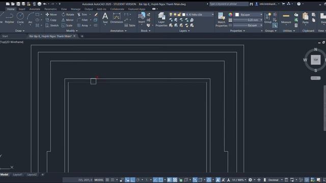 Autodesk AutoCAD 2020 STUDENT VERSION Bài tập 8 _Huỳnh Ngọc Thanh Nhàn смотреть онлайн