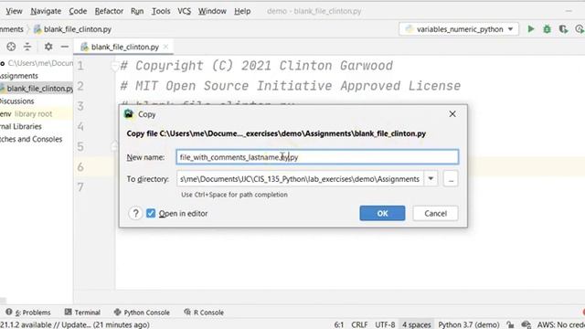 File With Comments Python 3 смотреть онлайн
