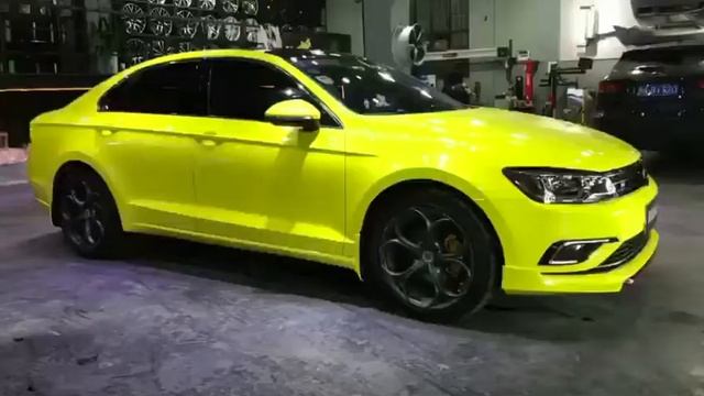 A233 Glossy Magic Fluorescent Yellow Vinyl Wrap Film смотреть онлайн