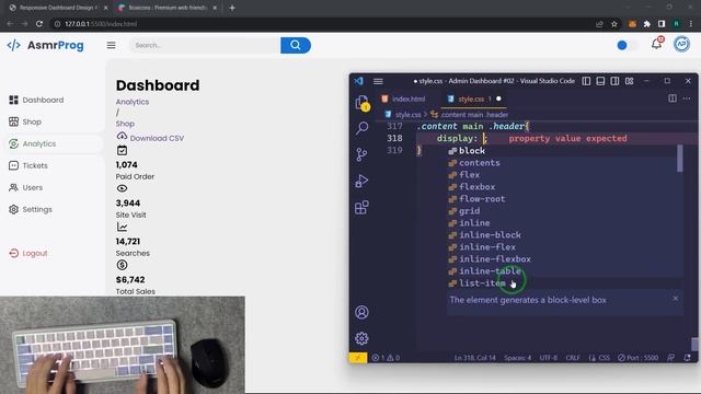 ASMR Programming - Responsive Admin Dashboard with Light & Dark Mode - No Talking смотреть онлайн