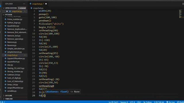 Draw Snapchat Logo by using python Turtle смотреть онлайн