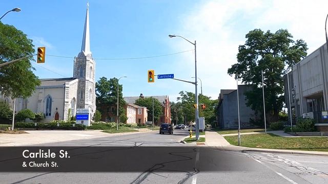 St. Catharines, Ontario - Burgoyne Bridge - Downtown - St. Paul Street : 4K Walk Ontario, Canada