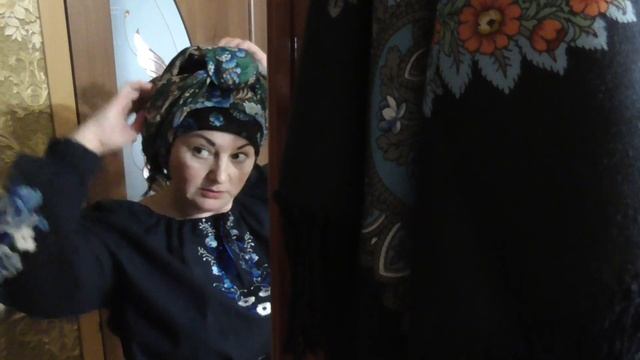 Красивая намотка в украинском этно стиле из пп платка #павловопосадская#шаль#платок#намотка#стиль#м смотреть онлайн