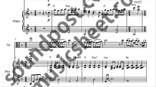 Beautiful_Secret Garden_Viola, Piano music sheet смотреть онлайн