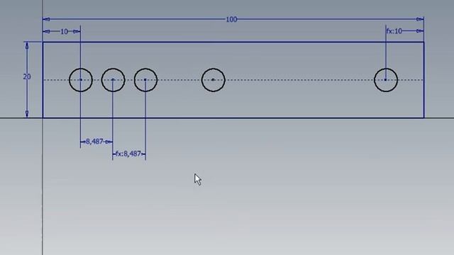Autodesk Inventor. Эскиз с регулярными размерами