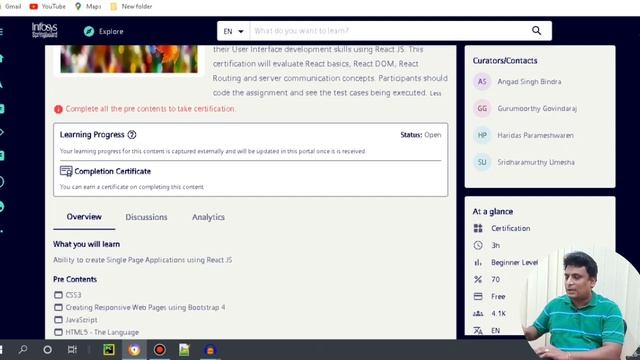 Infosys Free Web Development React Associate Developer Certification JS Full stack development Web смотреть онлайн