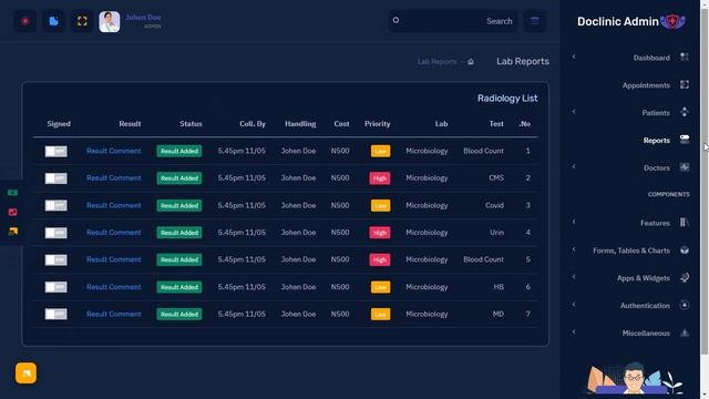 Hospital Dashboard Bootstrap 5 Admin Templates with RTL Dark Theme смотреть онлайн