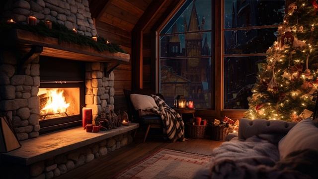 Relaxing Christmas Soft Music - Classic Christmas Music with Fireplace смотреть онлайн