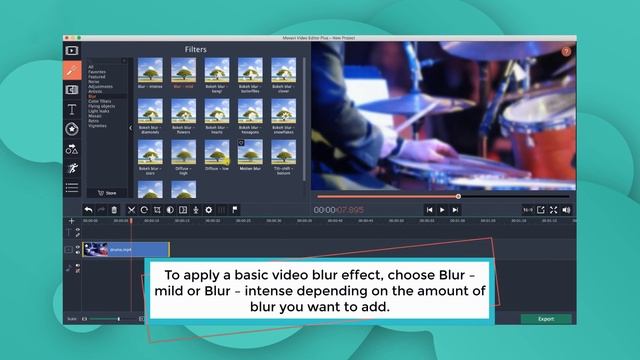 How to apply blur effect to a video (Movavi Video Editor 15) смотреть онлайн