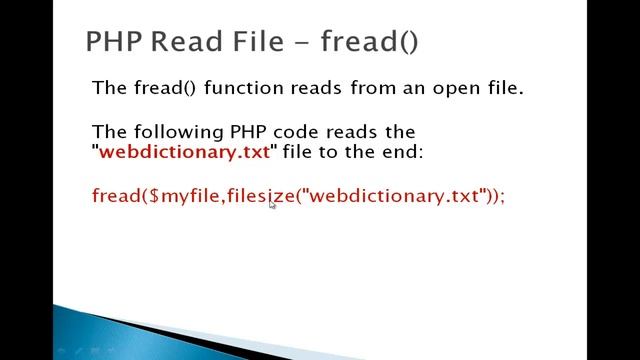 4 PHP Read File fread смотреть онлайн