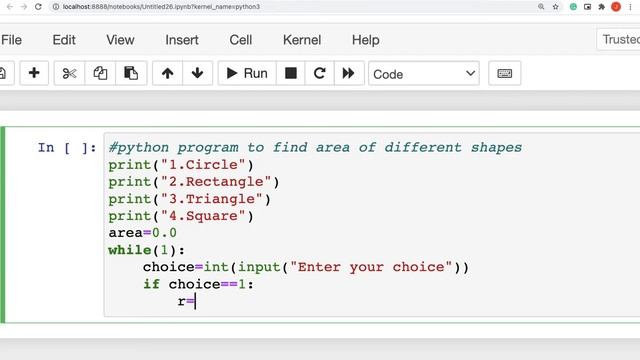 Ex3 : Find area of Triangle, Circle, Rectangle and Square смотреть онлайн