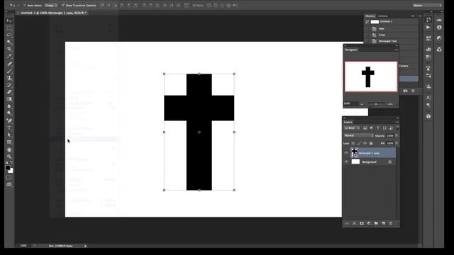 Photoshop : How to create a cross custom shape in Photoshop tutorial смотреть онлайн