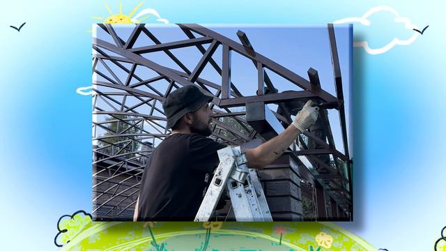 Навес из поликарбоната 10х8 на две машины от мастерской Спецкаркас | Навес для машины Спецкаркас смотреть онлайн