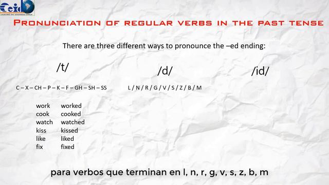Pronunciation of regular verbs in the past смотреть онлайн