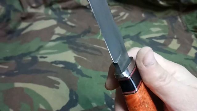 Дамасская сталь , рукоять стабилизированный кап клёна . смотреть онлайн