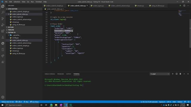 How to Use the TD Ameritrade Python API Library | Placing Orders Pt.1 смотреть онлайн
