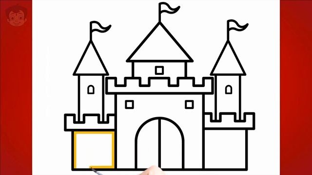 How to Draw CASTLE | Easy Art Tutorial for Beginners | Castle Drawing and Coloring смотреть онлайн
