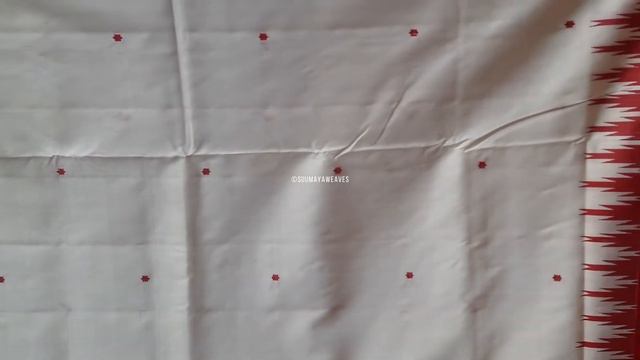 Pearl White Double Anchal Berhampuri Patta Saree смотреть онлайн