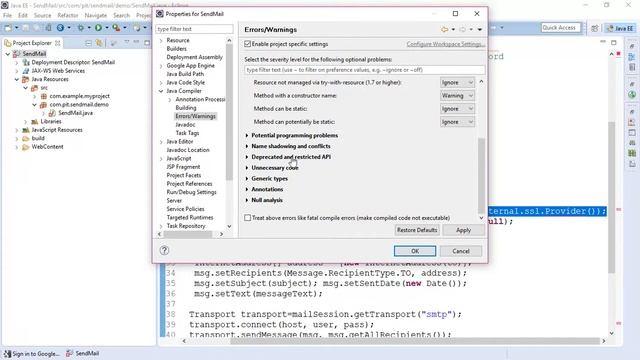 Error in java Mail program смотреть онлайн