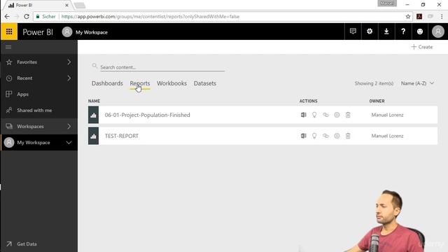 69 Exploring our Workspace | Power BI Service & Mobile смотреть онлайн