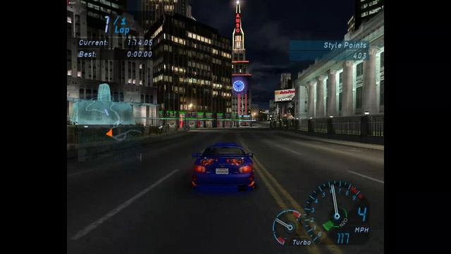 NFS Underground - Гонка 97 - Time Trial - 7th and Sparling (без комментариев) смотреть онлайн