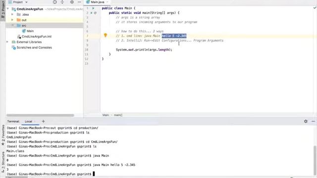 How to use command line arguments in Java смотреть онлайн
