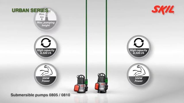 Skil 0805 & 0810: Kraftig senkbar pumpe for rent vann og for skittent vann смотреть онлайн