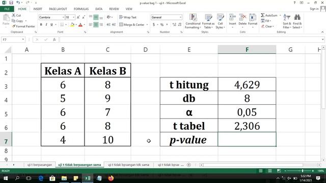 Menentukan p value pada Analisis Uji t смотреть онлайн