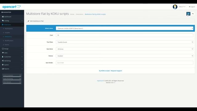 Multistore Flat Rate for OpenCart смотреть онлайн