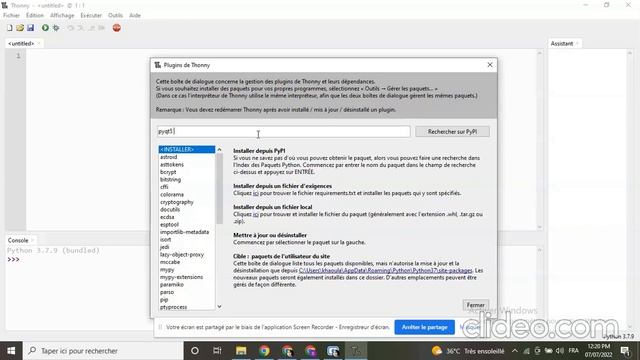 télécharger et installer Qtdesigne5 avec Thonny python смотреть онлайн