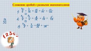 5 класс.  Сложение дробей с разными знаменателями