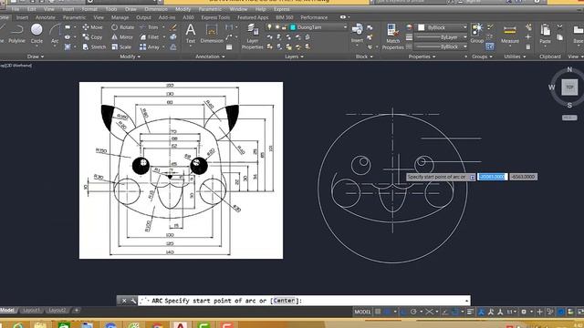Hướng dẫn sử dụng Autocad #24_Vẽ Pikachu_Onit TV смотреть онлайн