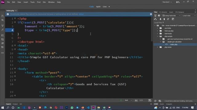 How to create simple GST Calculator using core PHP | PHP beginners | Free PHP Source Code | eWaySol смотреть онлайн
