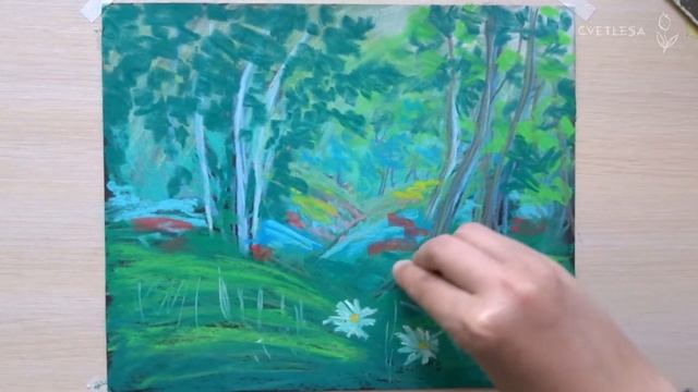 Рисую пастелью лес | Pastel painting forest | Soft Pastels gallery by mungyo смотреть онлайн