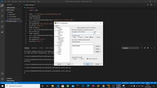 Putty Automation with Python Using pyAutoGUI module смотреть онлайн