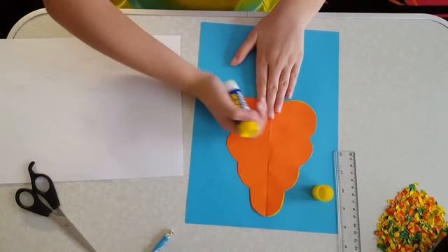 Дерево Осень Аппликация из цветной бумаги смотреть онлайн