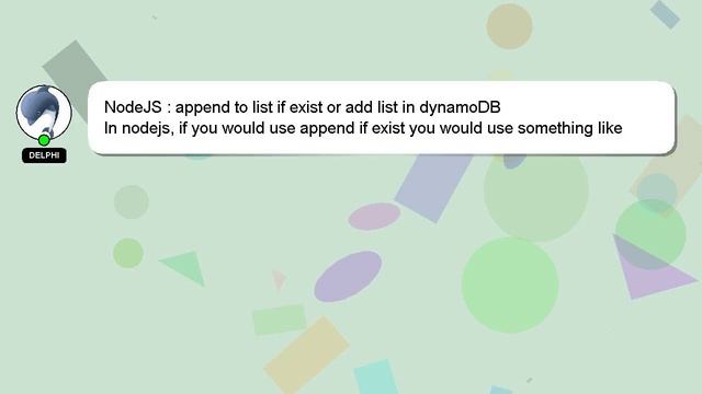 NodeJS : append to list if exist or add list in dynamoDB смотреть онлайн