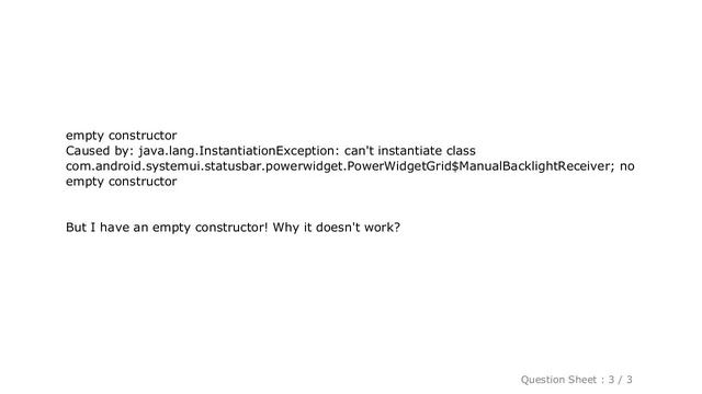 Android : BroadcastReceiver: can't instantiate class; no empty constructor смотреть онлайн