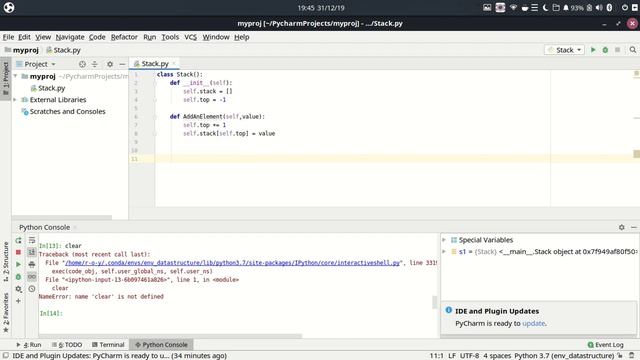 Data Structure - Stack Implementation. USING PYTHON смотреть онлайн