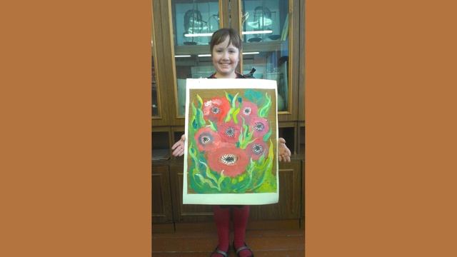 картина гуашью "маки" в подарок маме на 8 марта смотреть онлайн