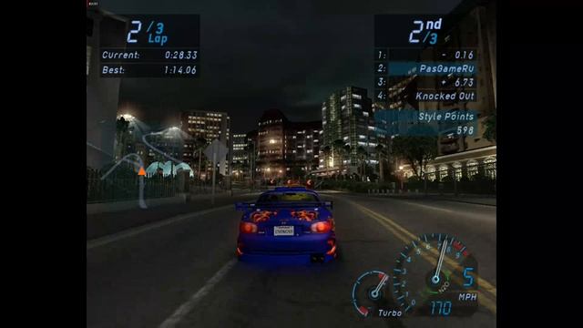 NFS Underground - Гонка 85 - Lap Knock Out - Market Street Reverse (без комментариев) смотреть онлайн