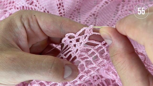 Овальная скатерть крючком, Сакура, 52-57