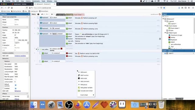 Construct 3 Fight Tutorial - Melee Attack, Knock Back, Invincibility