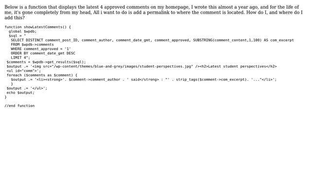 Wordpress: Where to add the permalink in this function? смотреть онлайн